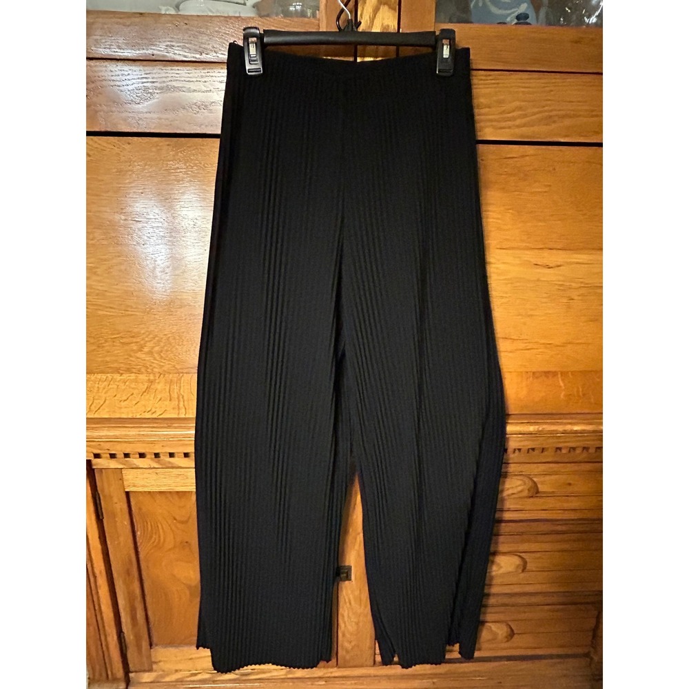Babaton Aritzia Black Pleated Wide Leg Pants High Waisted Accordion Trousers M